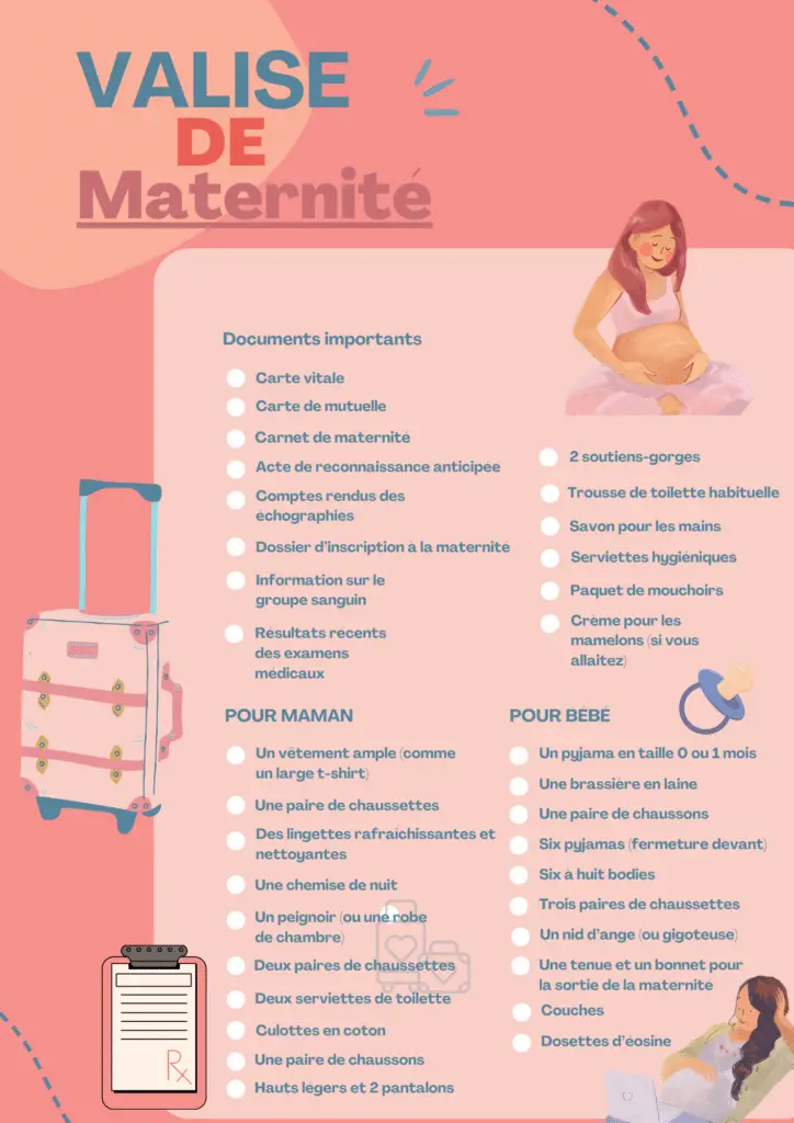 liste maternité valise de maternité 