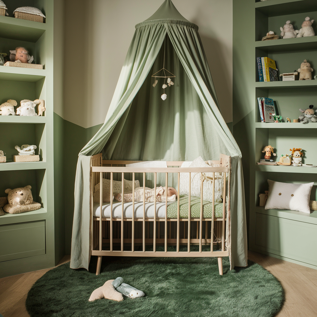 chambre de bébé vert sauge