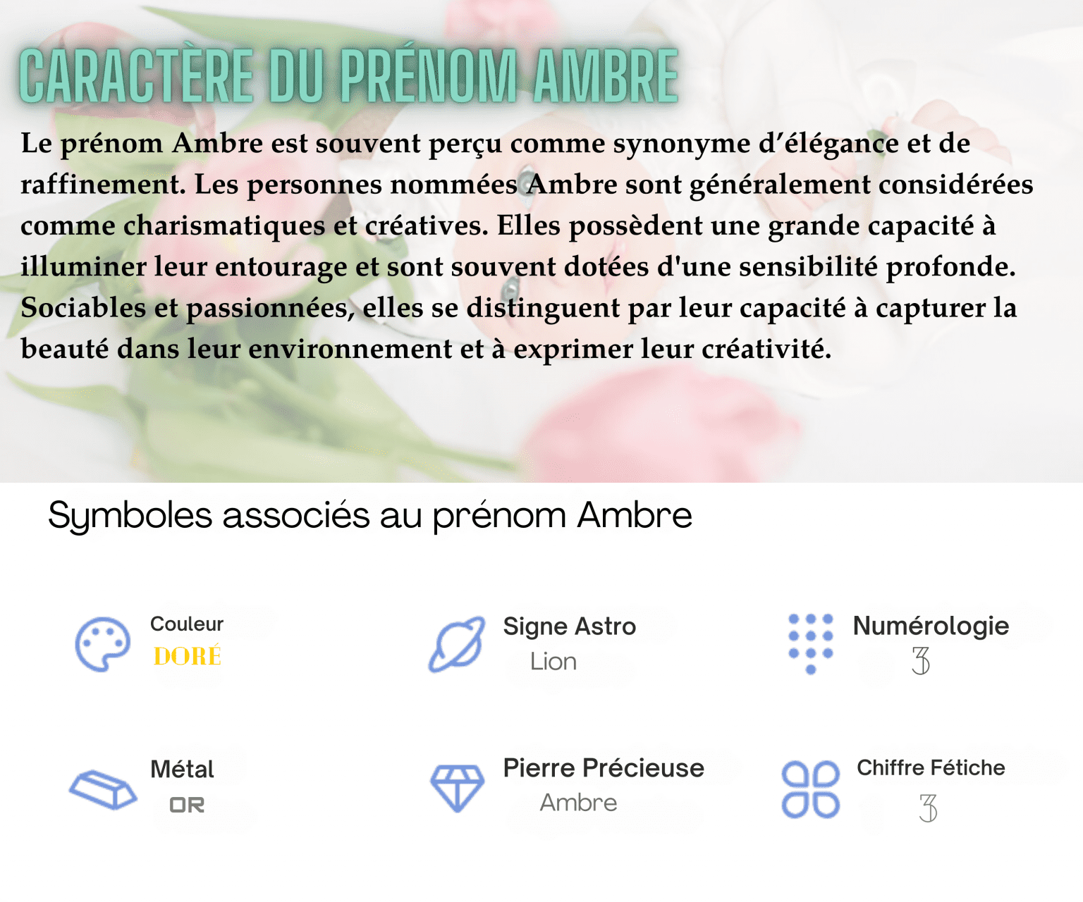 que signifie le prénom ambre
